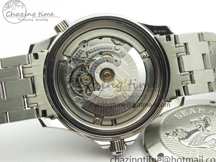 0823 Flexible Seamaster 300M SS OMF 1:1 Best Edition Black Dial Matt Black Ceramic Bezel On SS Bracelet A 8147